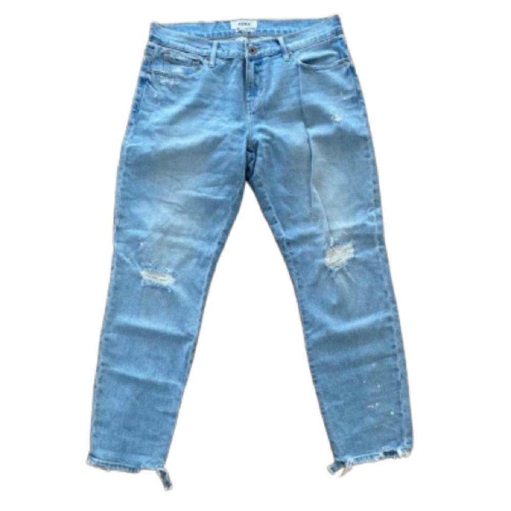 PISTOLA Distressed Cropped Raw Hem Stonewashed Ripped Jeans Size 27